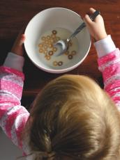 Child eating cereal